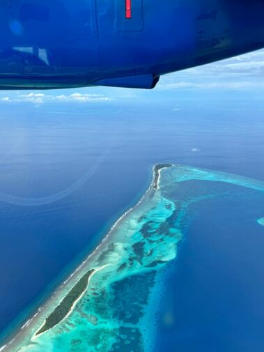 noonu atoll landeanflug