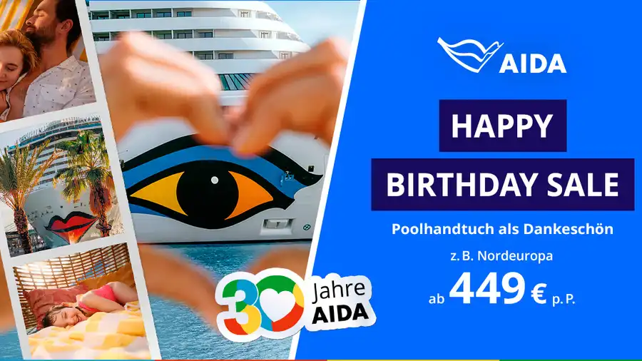 30 Jahre AIDA Geburtstags-Sale